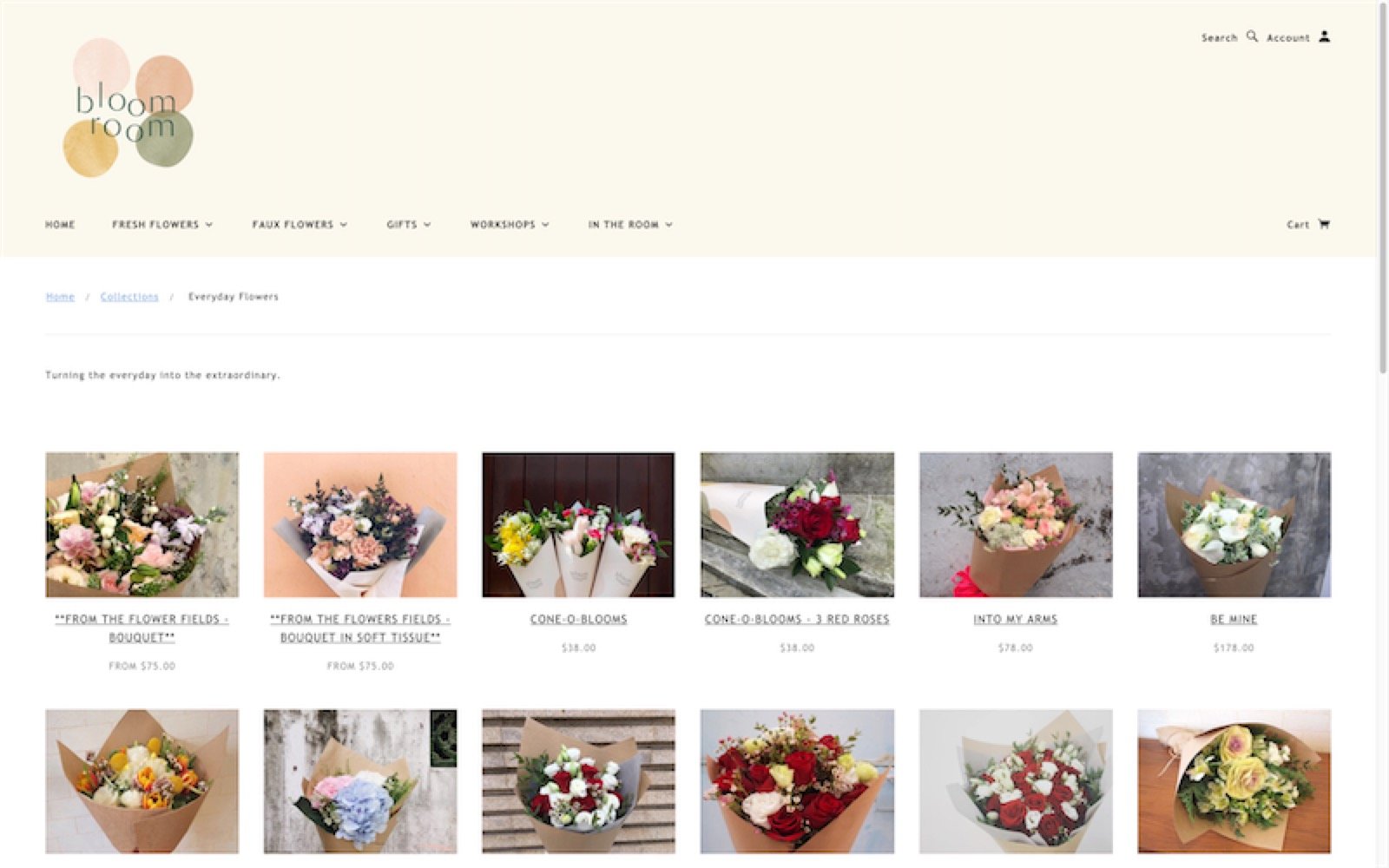 bloom room - website