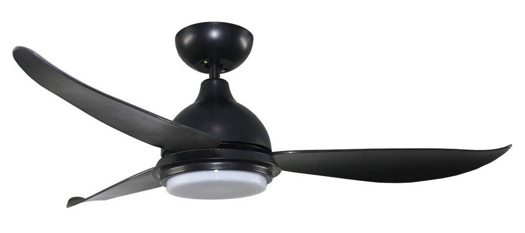 Fanztec Glide 2 Ceiling Fan with LED light, matt black colour