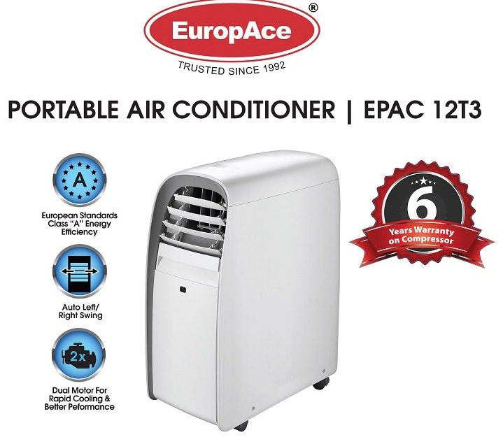 EuropAce Portable AirCon EPAC 12T3