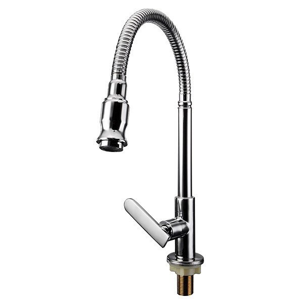 Flexible Chrome Brass Pull Out Spring Kitchen Faucet 360 Swivel Spout Sink Tap