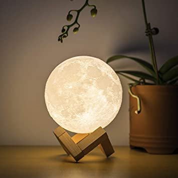 Creative 3D Printing Moon Lunar USB Rechargeable LED Light Moonlight