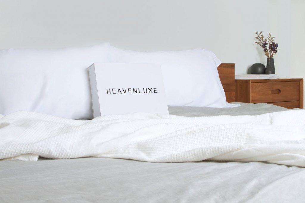 Heavenluxe bed sheets on a bed