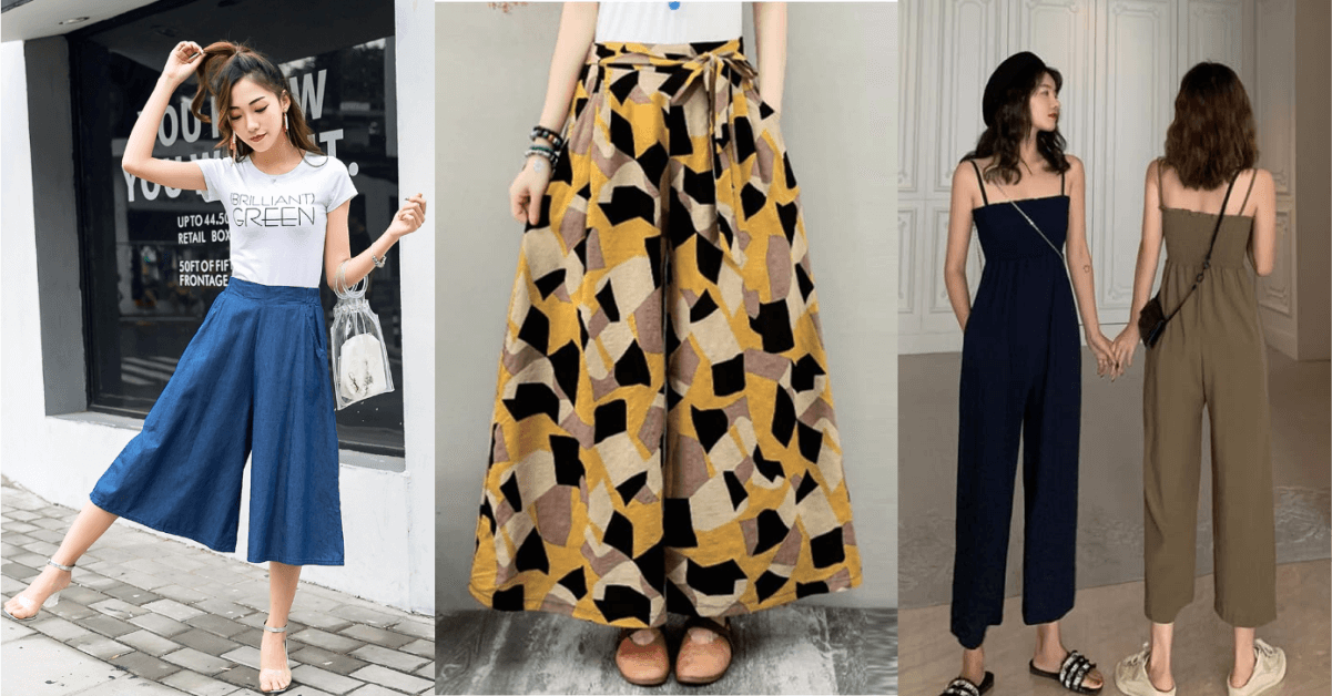 Culottes are knee-length trousers
