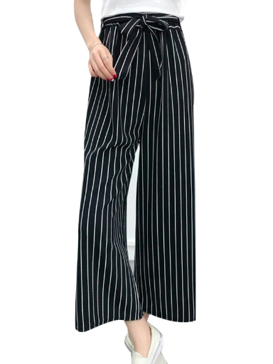 black culottes with white stripes