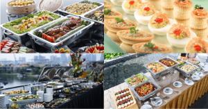 Assorted food choice in buffet catering