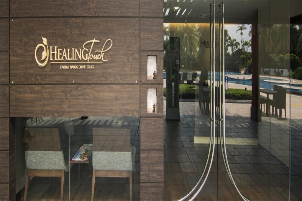 Entrance of Healing Touch, a Thai massage service in Singapore